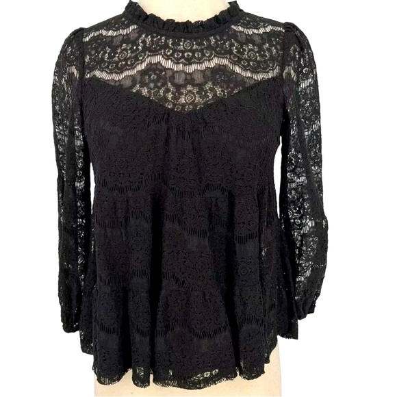 2/$20: Black Lace Top - Picture 1 of 8
